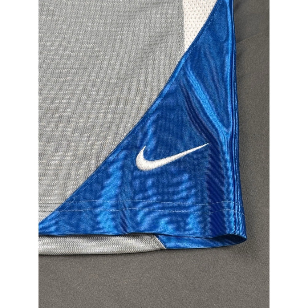 Nike Dri-Fit Shorts Boys Small Gray/White/Blue Performance Basketball Youth - Picture 2 of 13